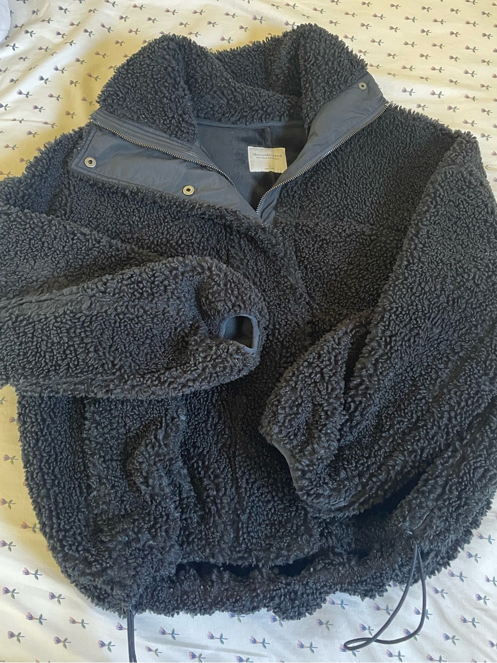 Abercrombie & Fitch Black Fleece Jacket with Logo Tag